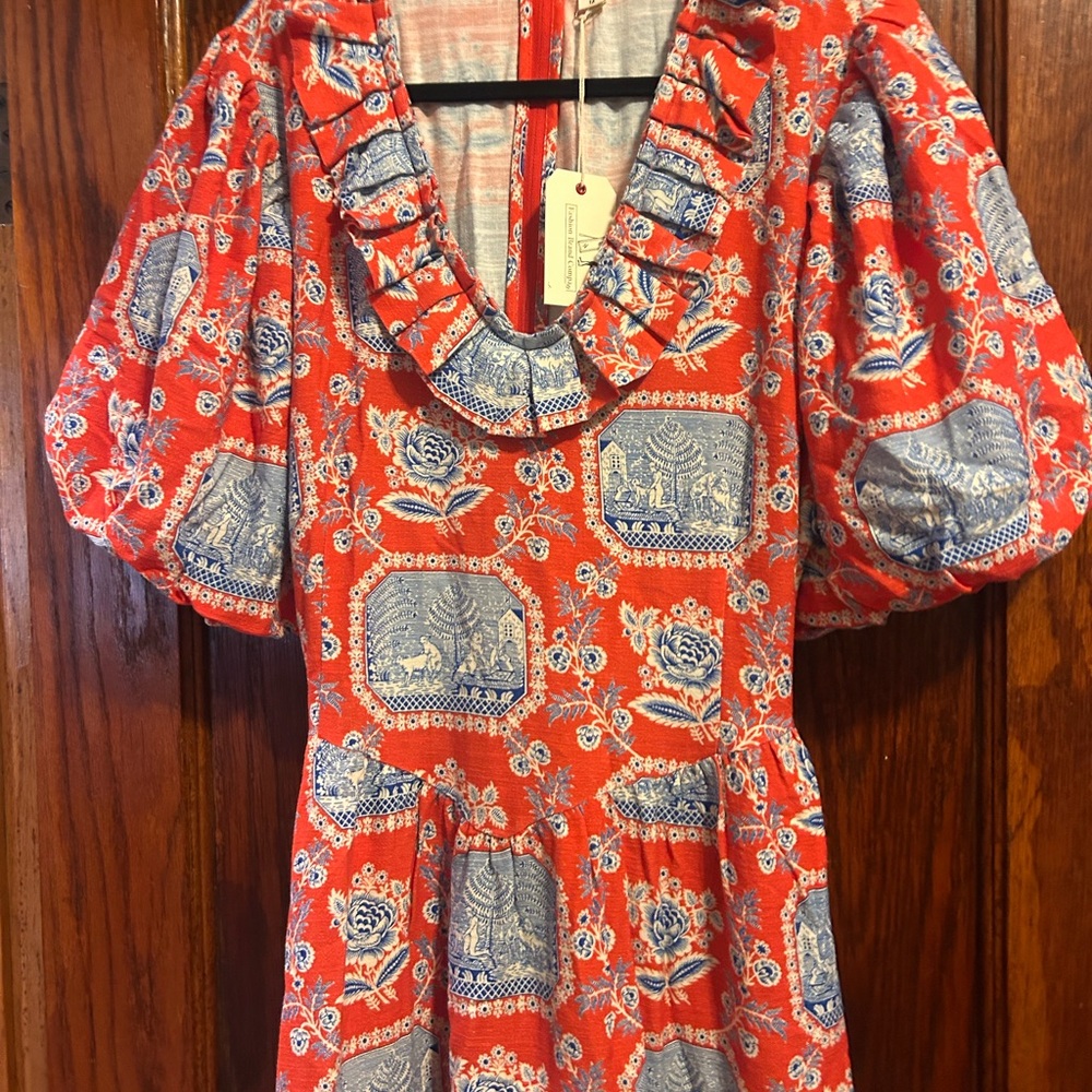 Fashion Brand Company Ruffle Dress in French Sex print - Picture 3 of 9